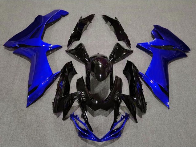 11-24 Negro Brillante & Azul Agua GSXR 600-750 Carenados Moto 11-24 Negro Brillante & Azul Agua GSXR 600-750 Carenados Moto