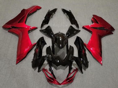 11-24 Negro Brillante & Rojo Lava GSXR 600-750 Carenados Moto