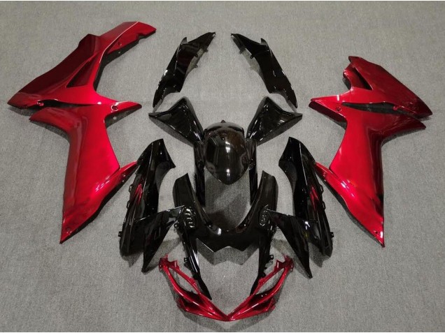 11-24 Negro Brillante & Rojo Lava GSXR 600-750 Carenados Moto 11-24 Negro Brillante & Rojo Lava GSXR 600-750 Carenados Moto