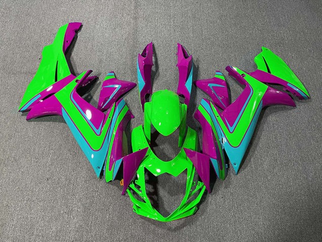 11-24 Verde Azul Claro & Magenta GSXR 600-750 Carenados Moto 11-24 Verde Azul Claro & Magenta GSXR 600-750 Carenados Moto