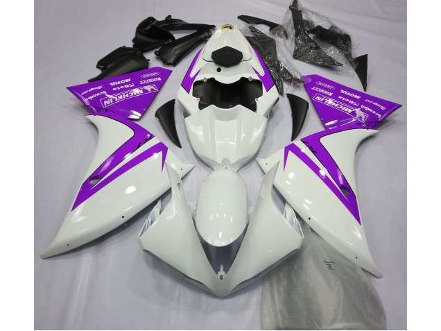 12-14 Blanco Brillante & Morado R1 Carenados Moto 12-14 Blanco Brillante & Morado R1 Carenados Moto