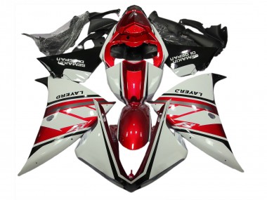 12-14 Blanco Brillante & Rojo R1 Carenados Moto