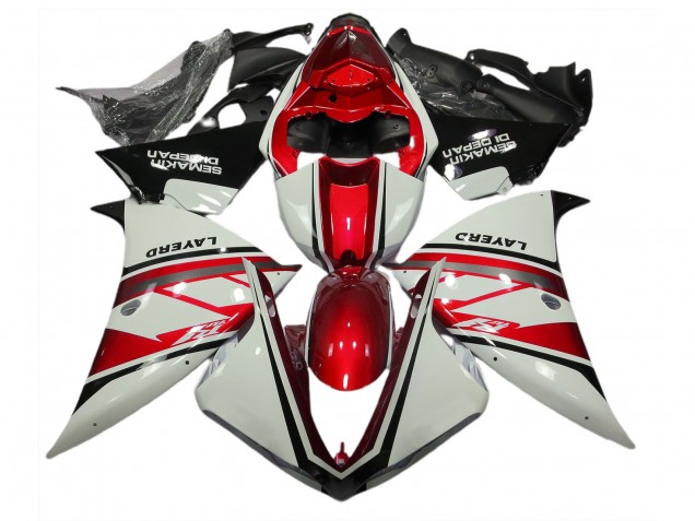 12-14 Blanco Brillante & Rojo R1 Carenados Moto 12-14 Blanco Brillante & Rojo R1 Carenados Moto