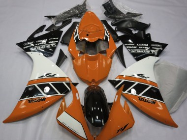 12-14 Naranja Brillante Blanco & Negro R1 Carenados Moto
