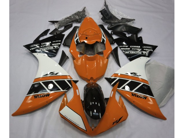 12-14 Naranja Brillante Blanco & Negro R1 Carenados Moto 12-14 Naranja Brillante Blanco & Negro R1 Carenados Moto