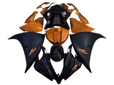 12-14 Negro Mate & Naranja R1 Carenados Moto