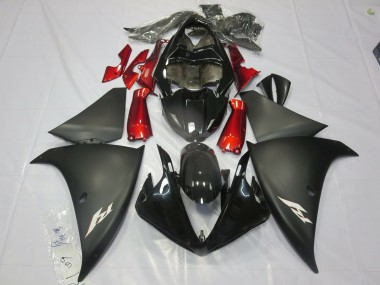 12-14 Negro Mate Rojo R1 Carenados Moto
