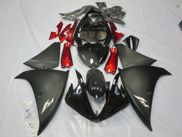 12-14 Negro Mate Rojo R1 Carenados Moto 12-14 Negro Mate Rojo R1 Carenados Moto