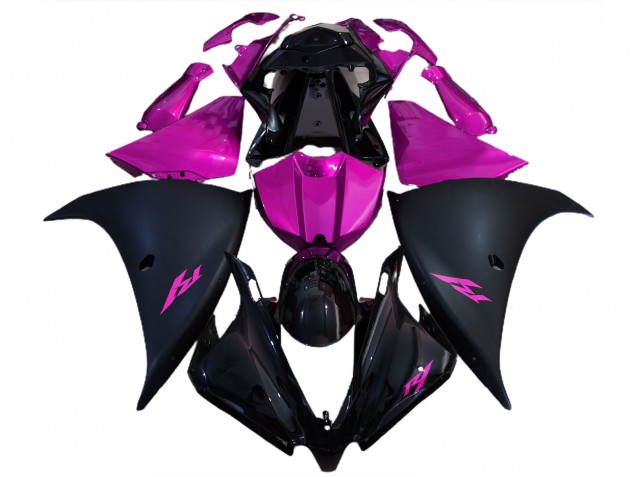 12-14 Negro Mate & Rosa R1 Carenados Moto 12-14 Negro Mate & Rosa R1 Carenados Moto