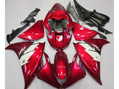 12-14 Rojo Brillante & Blanco R1 Carenados Moto