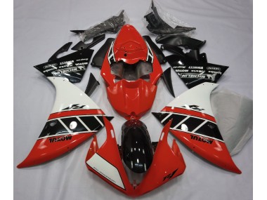 12-14 Rojo Brillo Blanco & Negro R1 Carenados Moto