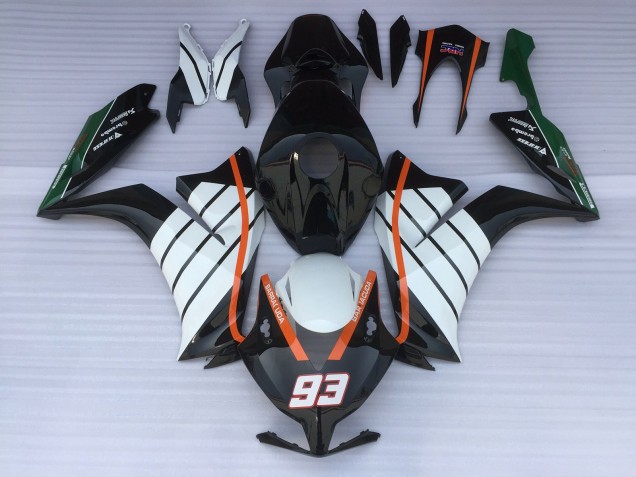 12-16 93 Baracuda Blanco & Negro CBR1000RR Carenados Moto 12-16 93 Baracuda Blanco & Negro CBR1000RR Carenados Moto