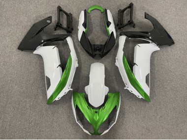 12-16 Blanco Brillante & Verde Ninja 650R Carenados Moto