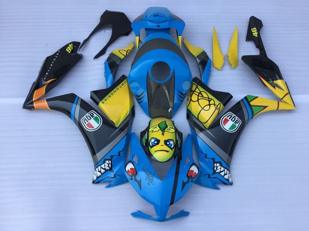 12-16 Dientes De Tiburón Azul CBR1000RR Carenados Moto 12-16 Dientes De Tiburón Azul CBR1000RR Carenados Moto