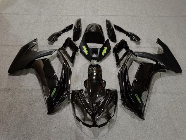 12-16 Negro & Verde Ninja 650R Carenados Moto