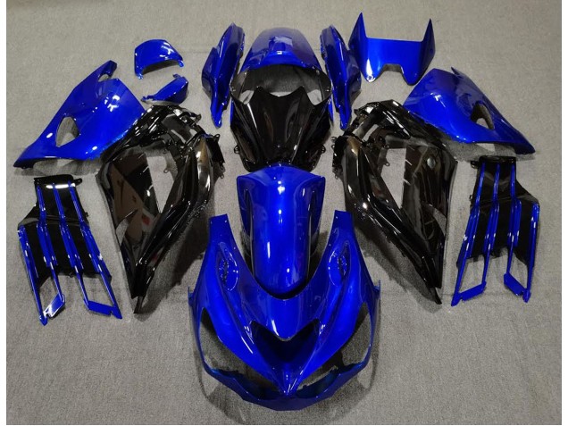 12-21 Azul Brillante & Negro ZX14R Carenados Moto 12-21 Azul Brillante & Negro ZX14R Carenados Moto