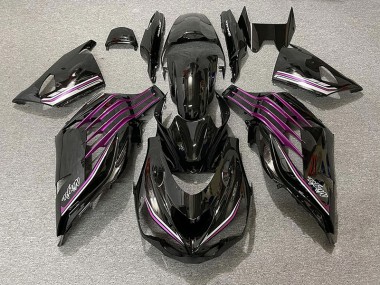 12-21 Negro Brillante & Rosa ZX14R Carenados Moto