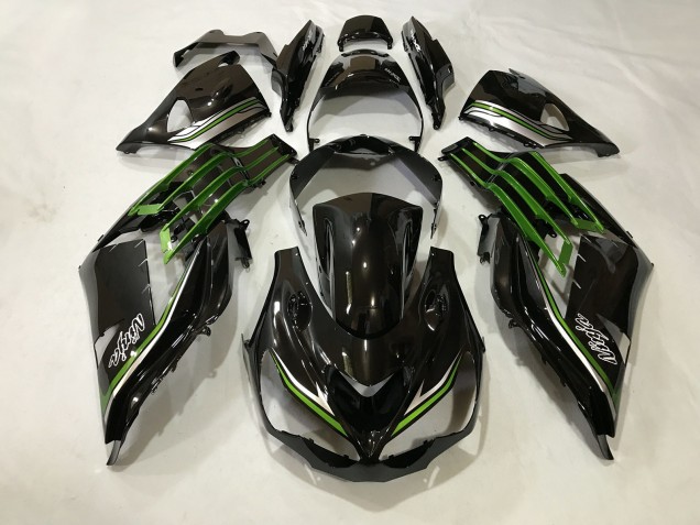 12-21 Negro Brillante & Verde Limo ZX14R Carenados Moto 12-21 Negro Brillante & Verde Limo ZX14R Carenados Moto