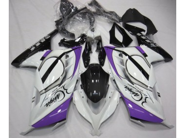 13-18 Blanco Brillante & Morado Ninja 300 Carenados Moto