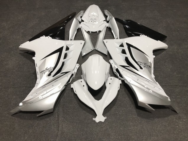 13-18 Blanco Brillo & Plata Ninja 300 Carenados Moto 13-18 Blanco Brillo & Plata Ninja 300 Carenados Moto