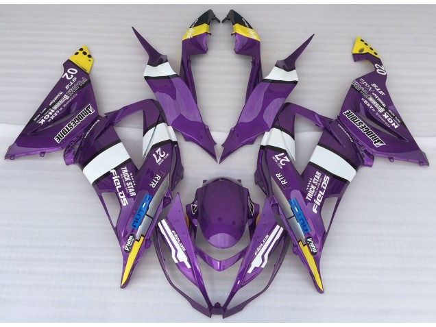 13-18 Estilo De Logotipo Morado ZX6R Carenados Moto