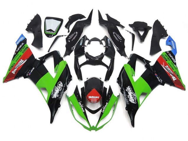 13-18 Motocard Verde & Negro ZX6R Carenados Moto 13-18 Motocard Verde & Negro ZX6R Carenados Moto