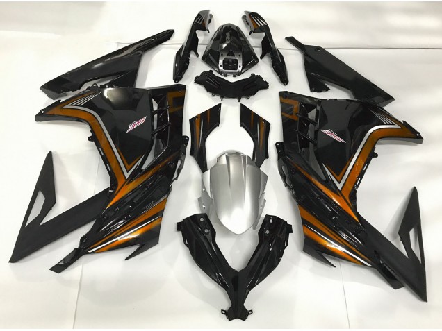 13-18 Negro Brillante & Naranja Ninja 300 Carenados Moto 13-18 Negro Brillante & Naranja Ninja 300 Carenados Moto