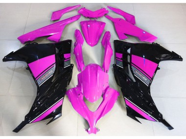 13-18 Rosa Fuerte & Negro Ninja 300 Carenados Moto