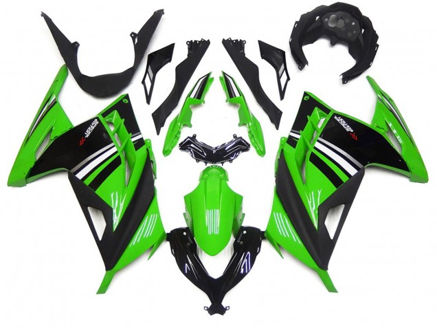 13-18 Verde Blanco & Negro Brillo Ninja 300 Carenados Moto 13-18 Verde Blanco & Negro Brillo Ninja 300 Carenados Moto