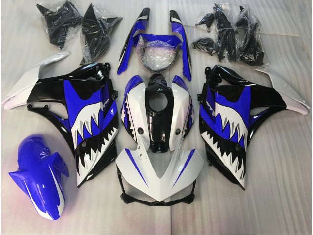 15-18 Tiburón Azul & Blanco R3 Carenados Moto 15-18 Tiburón Azul & Blanco R3 Carenados Moto