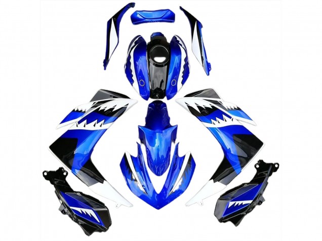 15-18 Tiburón Blanco Azul & Negro R3 Carenados Moto 15-18 Tiburón Blanco Azul & Negro R3 Carenados Moto