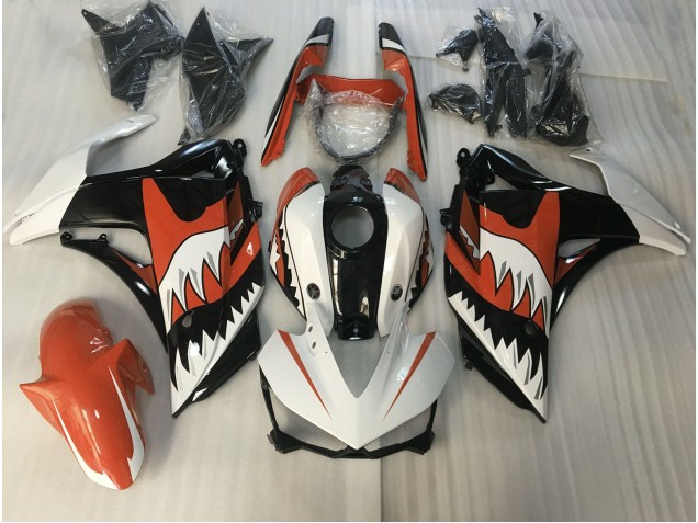 15-18 Tiburón Naranja & Blanco R3 Carenados Moto 15-18 Tiburón Naranja & Blanco R3 Carenados Moto