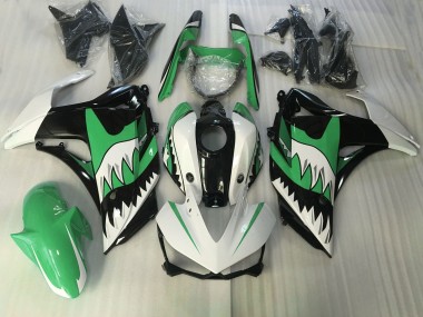 15-18 Tiburón Verde & Blanco R3 Carenados Moto