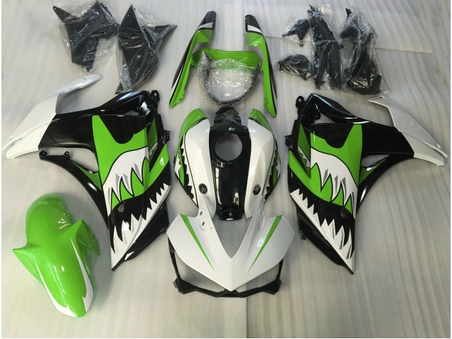 15-18 Tiburón Verde Lima & Blanco R3 Carenados Moto 15-18 Tiburón Verde Lima & Blanco R3 Carenados Moto