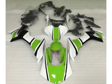 15-19 Blanco Brillante Verde & Negro R1 Carenados Moto