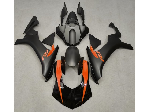 15-19 Negro Mate & Naranja R1 Carenados Moto 15-19 Negro Mate & Naranja R1 Carenados Moto