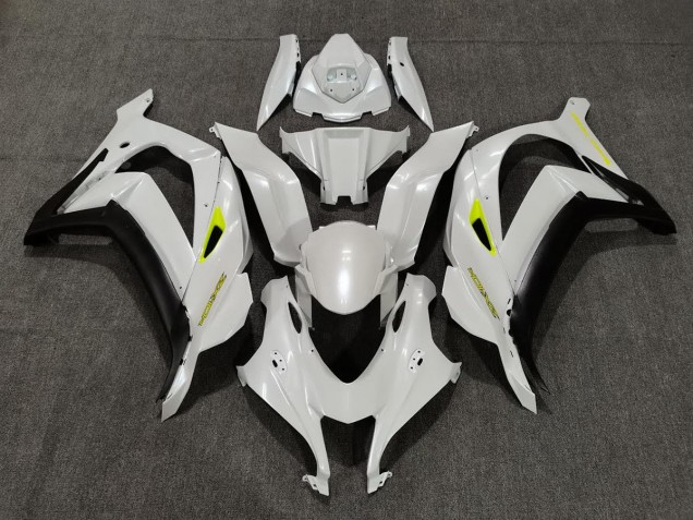 16-19 Blanco Perla & Amarillo ZX10R Carenados Moto 16-19 Blanco Perla & Amarillo ZX10R Carenados Moto