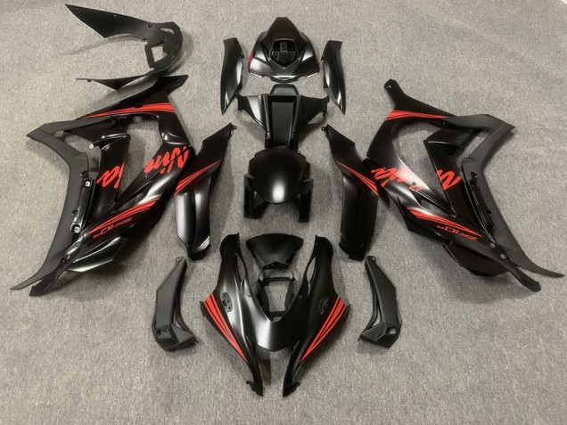 16-19 Negro Mate Con Rojo ZX10R Carenados Moto 16-19 Negro Mate Con Rojo ZX10R Carenados Moto