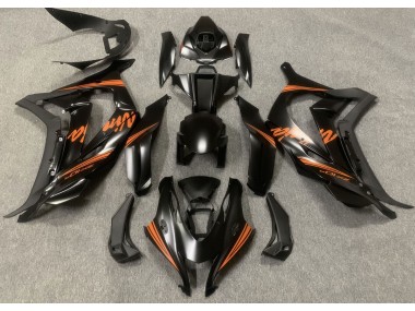 16-19 Negro Satinado & Naranja ZX10R Carenados Moto
