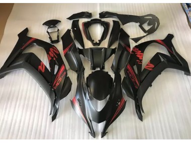 16-19 Negro Satinado & Rojo ZX10R Carenados Moto