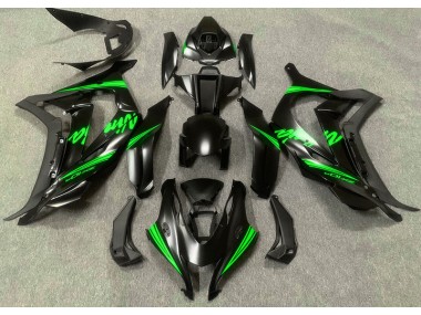 16-19 Negro Satinado & Verde ZX10R Carenados Moto