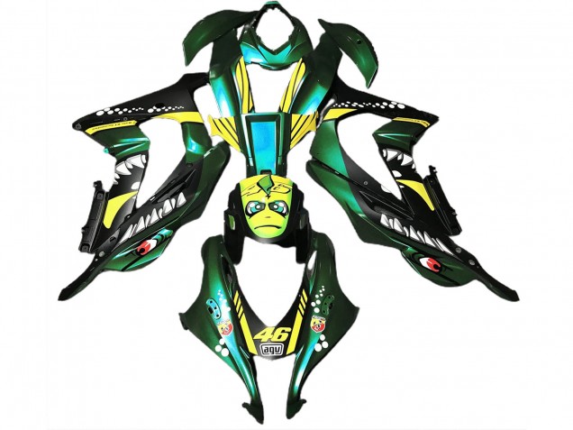 16-19 Tiburón Verde Bosque ZX10R Carenados Moto 16-19 Tiburón Verde Bosque ZX10R Carenados Moto