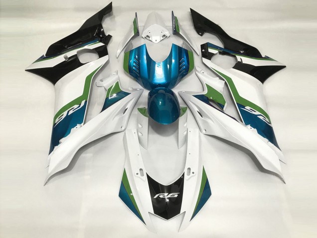 17-21 Azul Claro & Blanco Brillante R6 Carenados Moto