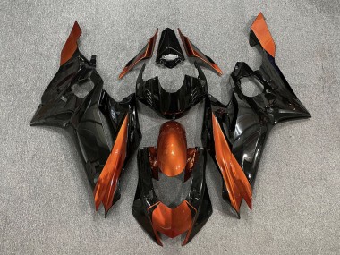 17-21 Negro Brillante & Naranja Quemado R6 Carenados Moto