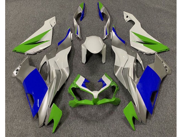 19-23 Verde Brillo Azul & Plata ZX6R Carenados Moto 19-23 Verde Brillo Azul & Plata ZX6R Carenados Moto