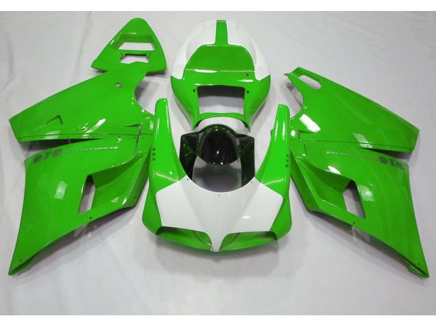 93-05 Verde Brillante & Blanco Ducati 996 748 916 998 Carenados Moto 93-05 Verde Brillante & Blanco Ducati 996 748 916 998 Carenados Moto
