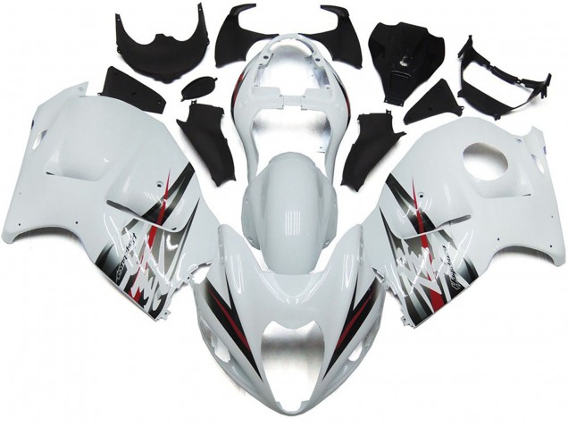 97-07 Estilo Blanco Brillante & Plateado GSXR 1300 Carenados Moto 97-07 Estilo Blanco Brillante & Plateado GSXR 1300 Carenados Moto