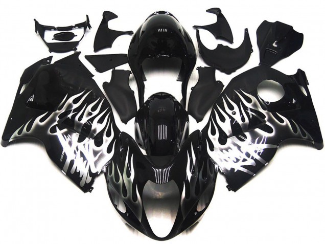 97-07 Negro Brillante Con Plata Llama GSXR 1300 Carenados Moto 97-07 Negro Brillante Con Plata Llama GSXR 1300 Carenados Moto