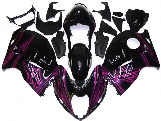 97-07 Negro Brillante Personalizado Con Rosa GSXR 1300 Carenados Moto 97-07 Negro Brillante Personalizado Con Rosa GSXR 1300 Carenados Moto