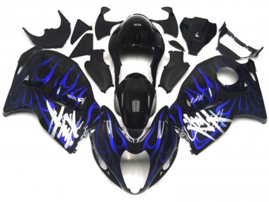97-07 Negro Con Azul Profundo Llama GSXR 1300 Carenados Moto